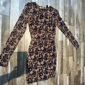 Windsor Black Floral Long Sleeve Dress